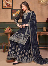 Load image into Gallery viewer, Black Heavy Embroidered Stylish Palazzo Suit fashionandstylish.myshopify.com