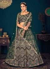Load image into Gallery viewer, Green Multicolor Heavy Embroidered Designer Lehenga Choli fashionandstylish.myshopify.com