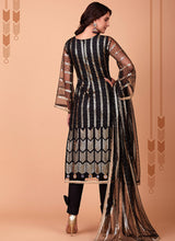 Load image into Gallery viewer, Black Sequin Embroidered Straight Pant Suit