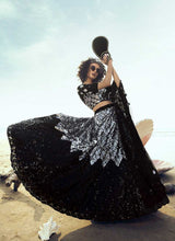 Load image into Gallery viewer, Black Sequins Embroidered Stylish Lehenga Choli fashionandstylish.myshopify.com