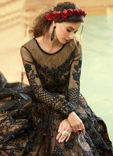 Load image into Gallery viewer, Black and Beige Embroidered Gown Style Anarkali Suit fashionandstylish.myshopify.com