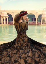 Load image into Gallery viewer, Black and Beige Embroidered Gown Style Anarkali Suit fashionandstylish.myshopify.com