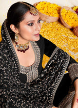 Load image into Gallery viewer, Black and Gold Embroidered Gharara Suit fashionandstylish.myshopify.com