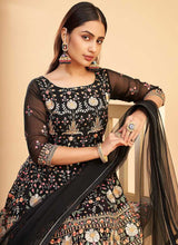 Load image into Gallery viewer, Black and Gold Floral Embroidered Stylish Pant Suit fashionandstylish.myshopify.com