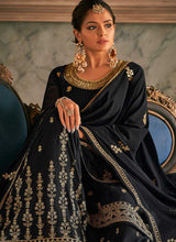 Load image into Gallery viewer, Black and Gold Heavy Embroidered Stylish Palazzo Suit fashionandstylish.myshopify.com