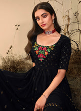 Load image into Gallery viewer, Black color Embroidered Stylish Palazzo Suit