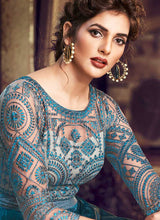 Load image into Gallery viewer, Blue Embroidered Anarkali Style Gown fashionandstylish.myshopify.com