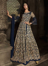 Load image into Gallery viewer, Blue Floral Embroidered Heavy Anarkali Suit fashionandstylish.myshopify.com