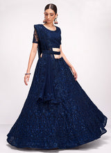 Load image into Gallery viewer, Blue Floral Embroidered Heavy Designer Lehenga Choli