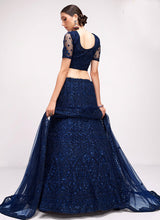 Load image into Gallery viewer, Blue Floral Embroidered Heavy Designer Lehenga Choli