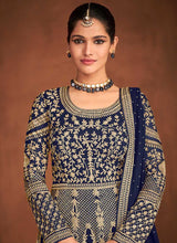Load image into Gallery viewer, Blue Heavy Embroidered Designer Gown Style Anarkali fashionandstylish.myshopify.com