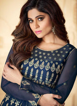 Load image into Gallery viewer, Blue Heavy Embroidered High Slit Style Anarkali fashionandstylish.myshopify.com