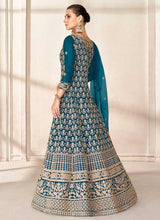 Load image into Gallery viewer, Blue Heavy Embroidered High Slit Style Anarkali fashionandstylish.myshopify.com