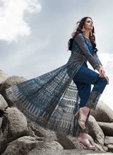 Load image into Gallery viewer, Blue Heavy Embroidered Kalidar Lehenga/ Pant Style Anarkali fashionandstylish.myshopify.com