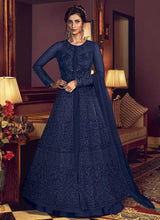Load image into Gallery viewer, Blue Heavy Embroidered Lehenga/ Pant Style Anarkali fashionandstylish.myshopify.com