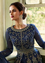Load image into Gallery viewer, Blue Heavy Embroidered Slit Style Anarkali