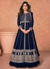 Load image into Gallery viewer, Blue Heavy Embroidered Slit Style Anarkali Lehenga fashionandstylish.myshopify.com