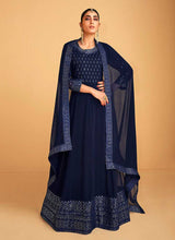 Load image into Gallery viewer, Blue Sequin Embroidered Designer Kalidar Anarkali fashionandstylish.myshopify.com