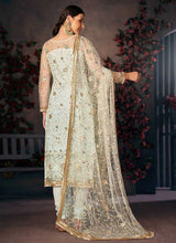 Load image into Gallery viewer, Blue and Gold Heavy Embroidered Pant Style Suit fashionandstylish.myshopify.com