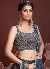 Load image into Gallery viewer, Blue and Gold Stylish Lehenga Choli