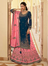 Load image into Gallery viewer, Blue and Pink Designer Heavy Embroidered Lehenga fashionandstylish.myshopify.com
