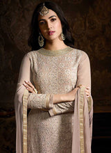 Load image into Gallery viewer, Blush Nude Embroidered Lehenga Style Sharara Suit fashionandstylish.myshopify.com