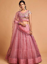 Load image into Gallery viewer, Blush Pink Floral Heavy Embroidered Designer Lehenga Choli fashionandstylish.myshopify.com