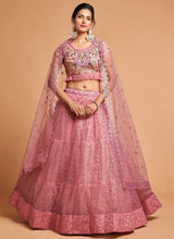 Load image into Gallery viewer, Blush Pink Floral Heavy Embroidered Designer Lehenga Choli fashionandstylish.myshopify.com