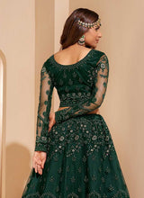 Load image into Gallery viewer, Bottle Green Floral Embroidered Stylish Lehenga Choli fashionandstylish.myshopify.com