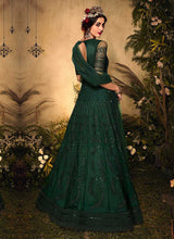 Load image into Gallery viewer, Bottle Green Heavy Embroidered Gown Style Anarkali Suit fashionandstylish.myshopify.com