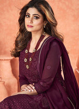 Load image into Gallery viewer, Burgundy Stylish Embroidered Gharara Suit fashionandstylish.myshopify.com