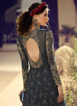 Load image into Gallery viewer, Charcol Grey Heavy Embroidered Gown Style Anarkali Suit fashionandstylish.myshopify.com