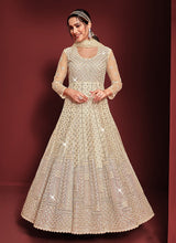 Load image into Gallery viewer, Cream Color Heavy Embroidered Kalidar Anarkali