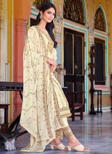 Load image into Gallery viewer, Cream Embroidered Stylish Straight Pant Suit fashionandstylish.myshopify.com