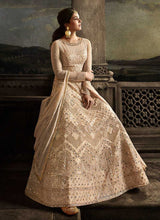Load image into Gallery viewer, Cream Floral Embroidered Heavy Anarkali Suit fashionandstylish.myshopify.com