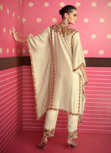 Load image into Gallery viewer, Cream Floral Embroidered Kaftan Style Suit