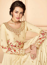 Load image into Gallery viewer, Cream Floral Heavy Embroidered Kalidar Anarkali Suit fashionandstylish.myshopify.com