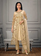 Load image into Gallery viewer, Cream Heavy Embroidered Designer Stylish Pant Suit fashionandstylish.myshopify.com
