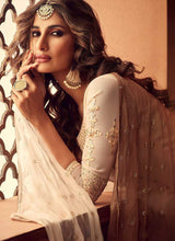 Load image into Gallery viewer, Cream Heavy Embroidered Sharara Style Suit fashionandstylish.myshopify.com