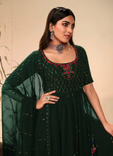 Load image into Gallery viewer, Dark Green Embroidered Stylish Palazzo Suit