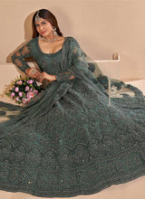 Load image into Gallery viewer, Dark Green Floral Embroidered Stylish Lehenga Choli fashionandstylish.myshopify.com
