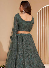 Load image into Gallery viewer, Dark Green Floral Embroidered Stylish Lehenga Choli fashionandstylish.myshopify.com