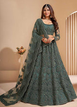 Load image into Gallery viewer, Dark Green Floral Embroidered Stylish Lehenga Choli fashionandstylish.myshopify.com