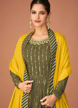 Load image into Gallery viewer, Dark Green Heavy Embroidered Sharara Style Suit fashionandstylish.myshopify.com