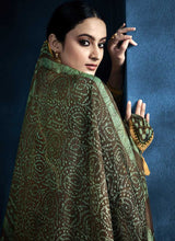 Load image into Gallery viewer, Dark Green Kalidar Embroidered Anarkali Style Suit fashionandstylish.myshopify.com