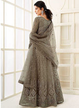 Load image into Gallery viewer, Dark Grey Heavy Embroidered Kalidar Gown Style Anarkali fashionandstylish.myshopify.com
