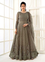 Load image into Gallery viewer, Dark Grey Heavy Embroidered Kalidar Gown Style Anarkali fashionandstylish.myshopify.com