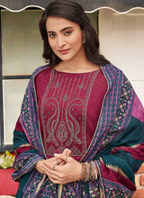 Load image into Gallery viewer, Dark Pink Embroidered Straight Pant Style Suit fashionandstylish.myshopify.com