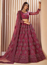 Load image into Gallery viewer, Dark Pink Floral Embroidered Stylish Lehenga Choli fashionandstylish.myshopify.com