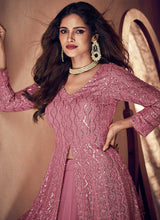 Load image into Gallery viewer, Dark Pink Heavy Embroidered Kalidar Gown Style Anarkali fashionandstylish.myshopify.com